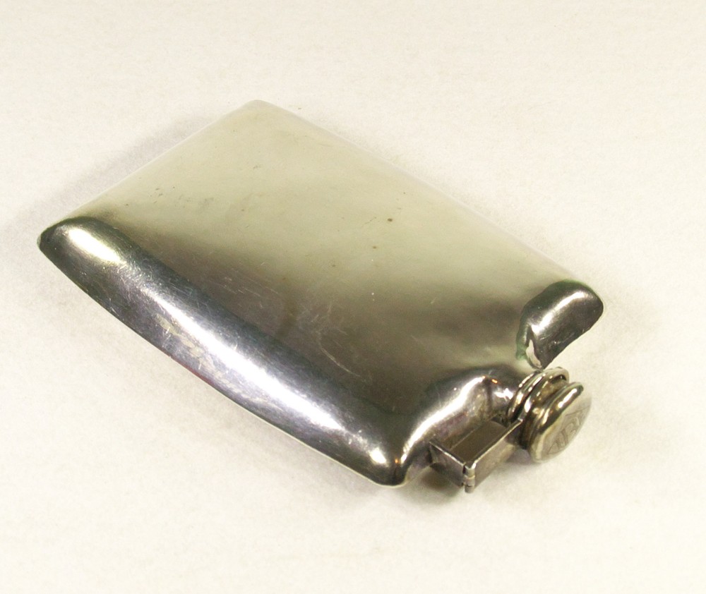 Japanese Solid Silver Flask Signed