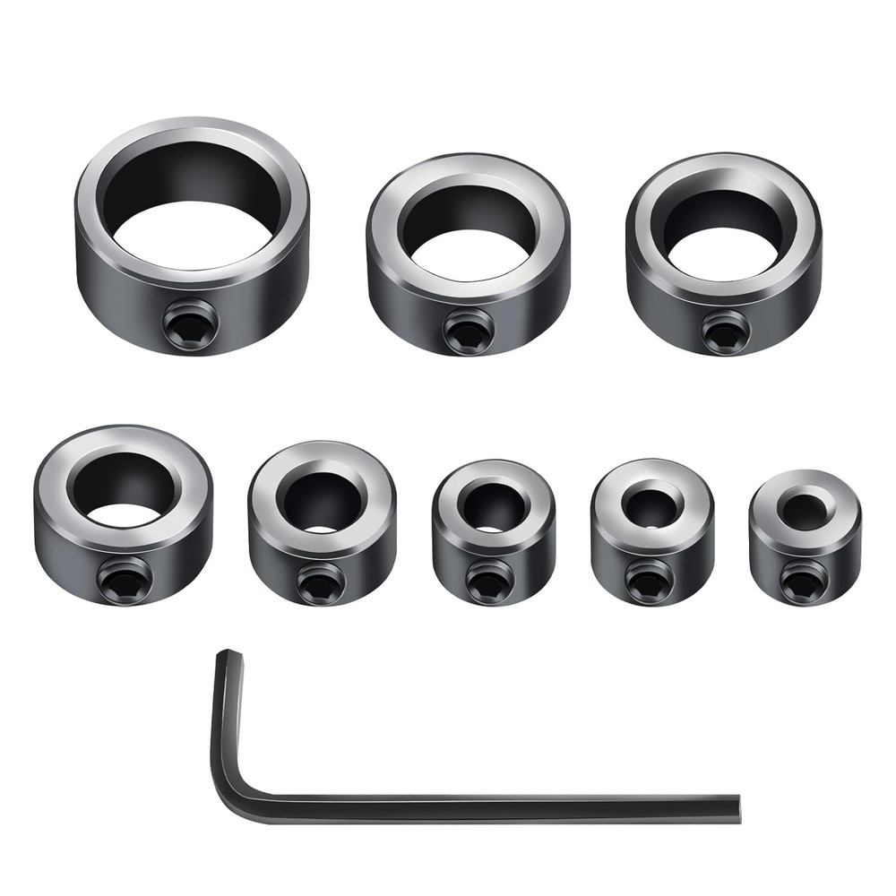 Depth Stop Drill Bit,Stop Collar Set Includes 1/8”, 3/16”, 1/4”, 5/16”, 3/8