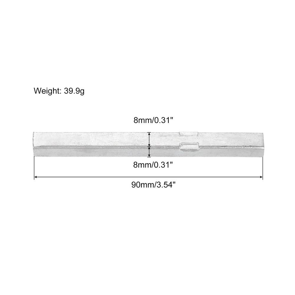 1pcs Door Spindle Bar, 90mm Door Knob Spindle for Door Knobs, Silver, Solid Iron