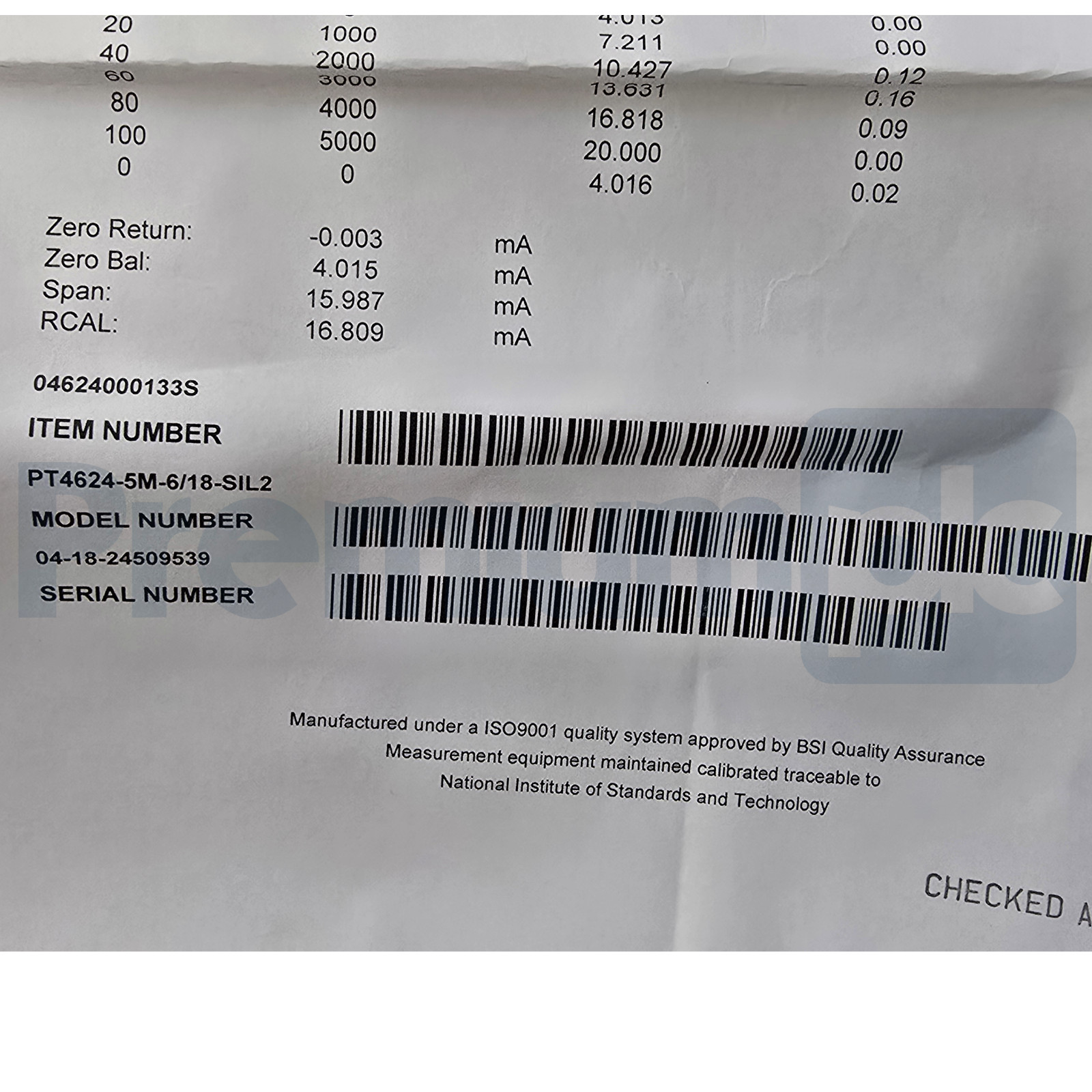 Dynisco PT4624-5M-6/18-SIL2 PT46X4 Pressure Sensor w/SIL2 0-5000psi 4-20mA NSMP