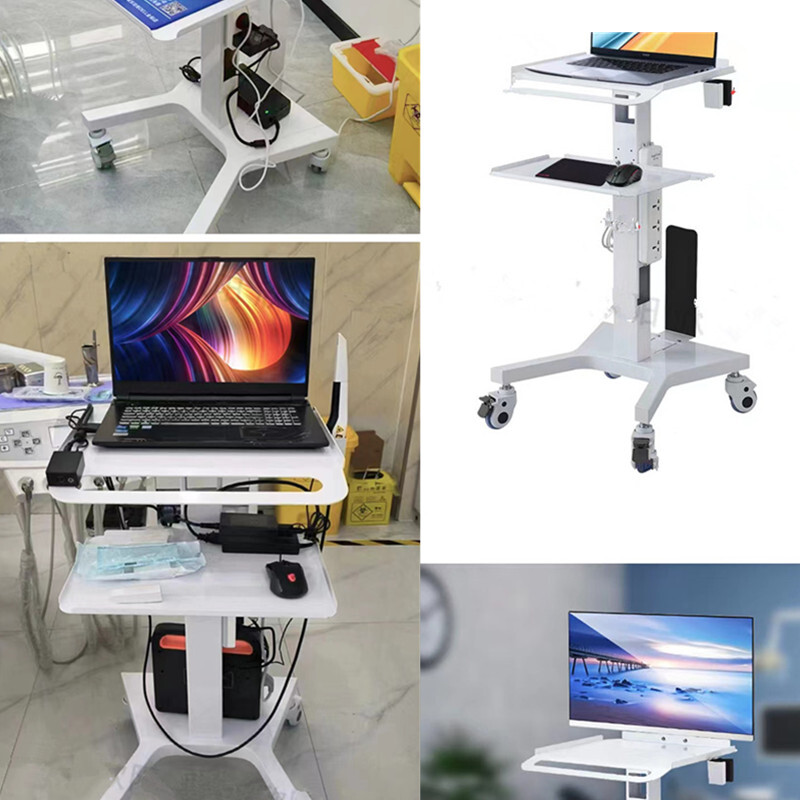 Medical Dental Lab Trolley Cart Intraoral Scanner Mobile Cart Clinic Laptop Rack