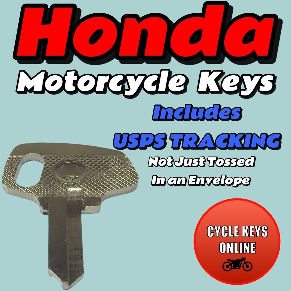 Honda Motorcycle keys Cut by Code replacement spare key made to codes 10B-44A