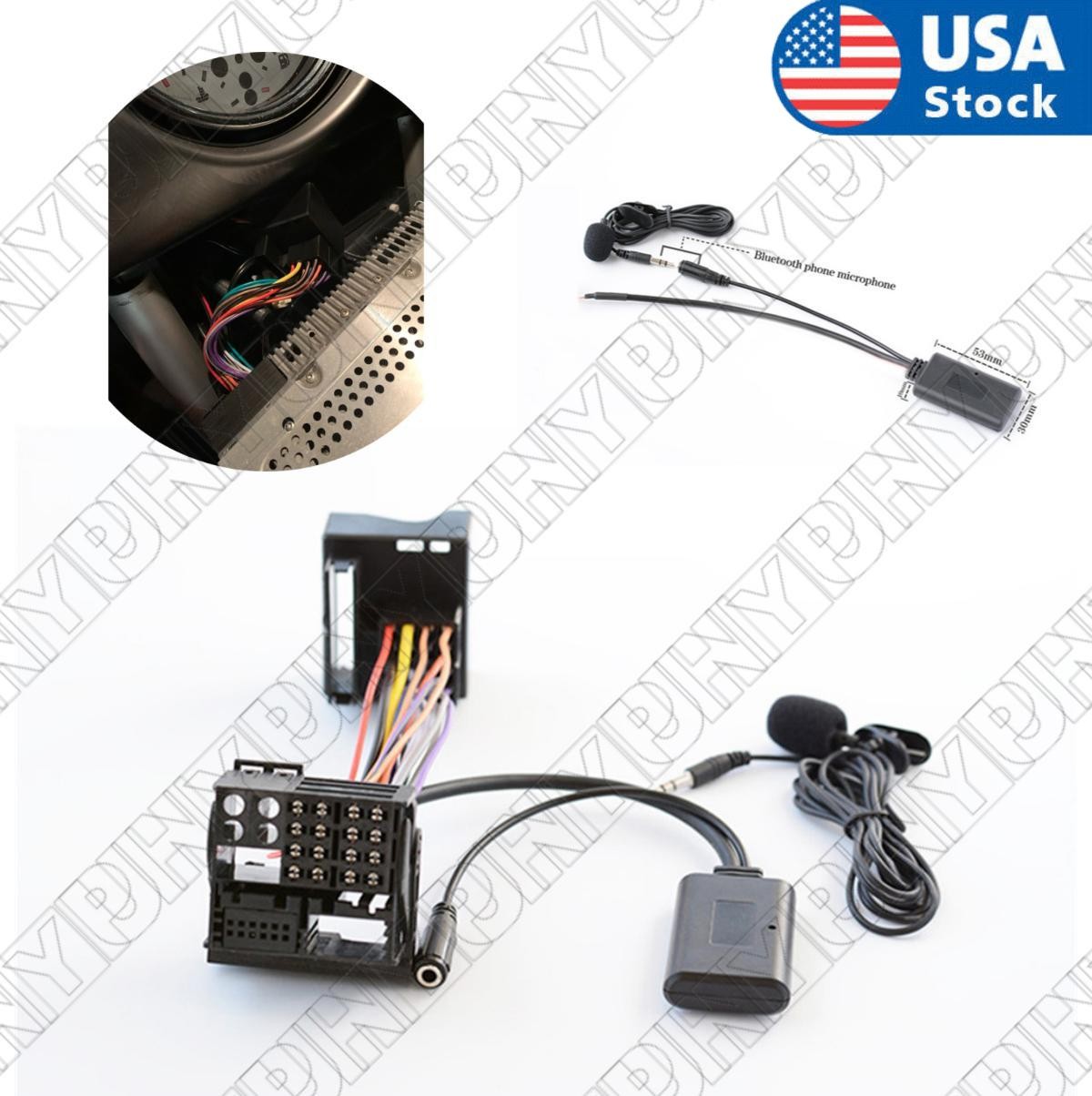 Bluetooth Module AUX Cable Adapter 12-Pin For BMW Z4 X3 E83 Mini Cooper R50 R53