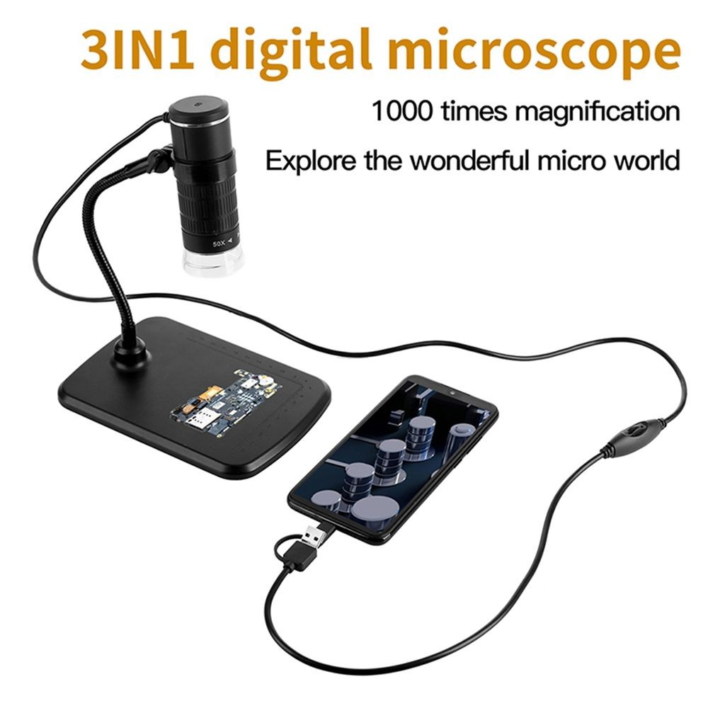 1000X Digital Microscope HD LED USB WiFi Microscope for Smartphone PCB US