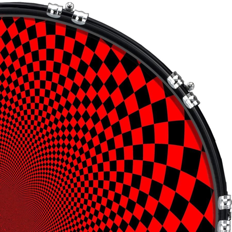Custom 22" Kick Bass Drum Head Graphical Image Front Skin Geometry 7
