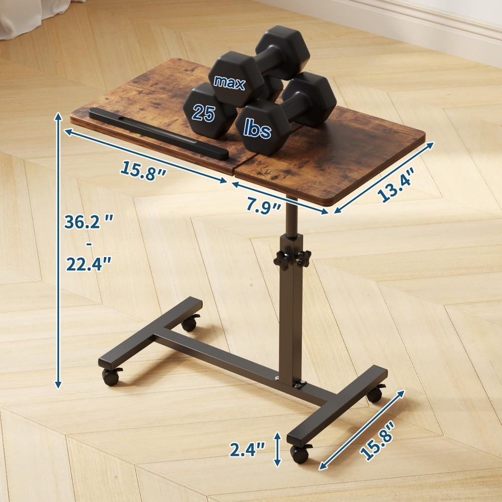 Overbed Table，Bedside Table，Adjustable Height＆Protable Stan