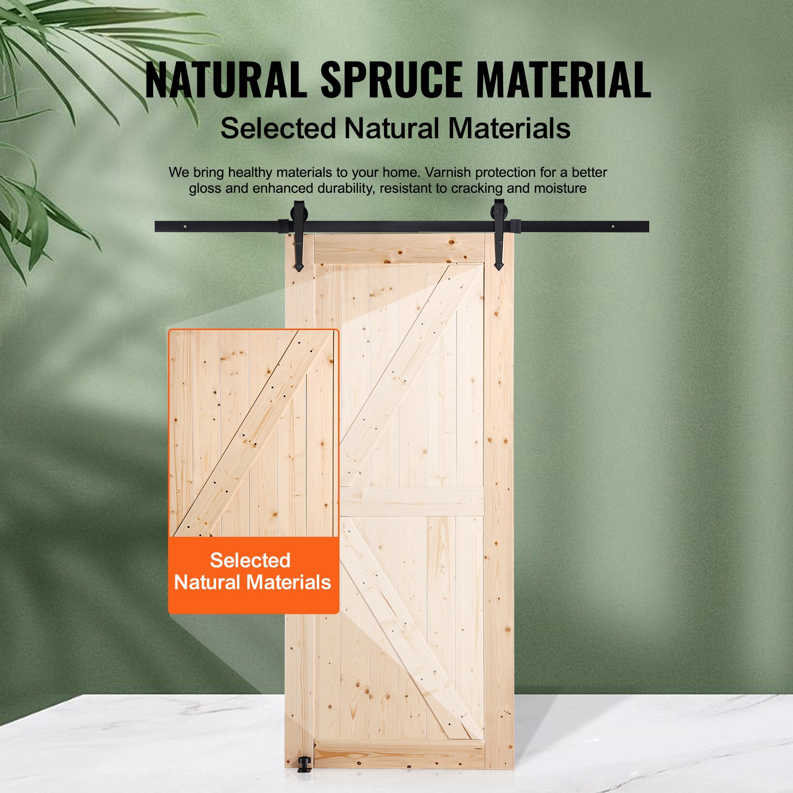 Barn Door and Hardware Kit 36" x 84" Wood Sliding Barn Door Kit Smoothly