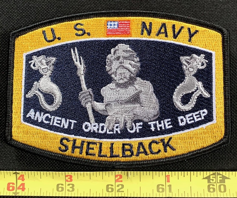 US Military Shellback King Neptune Embroidered Iron On Navy Patch