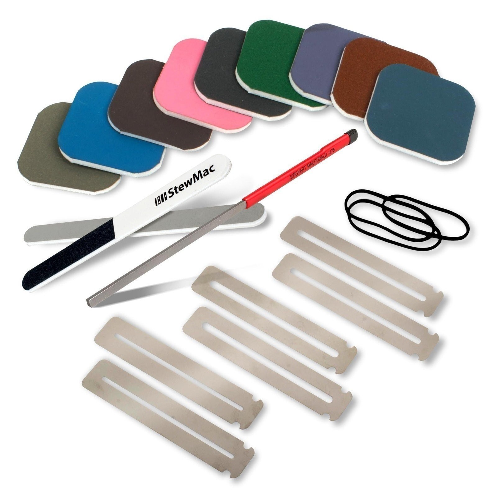 StewMac Rough Fret Smooth + Shine Set, Guitar Fret End Dressing And Polishing...