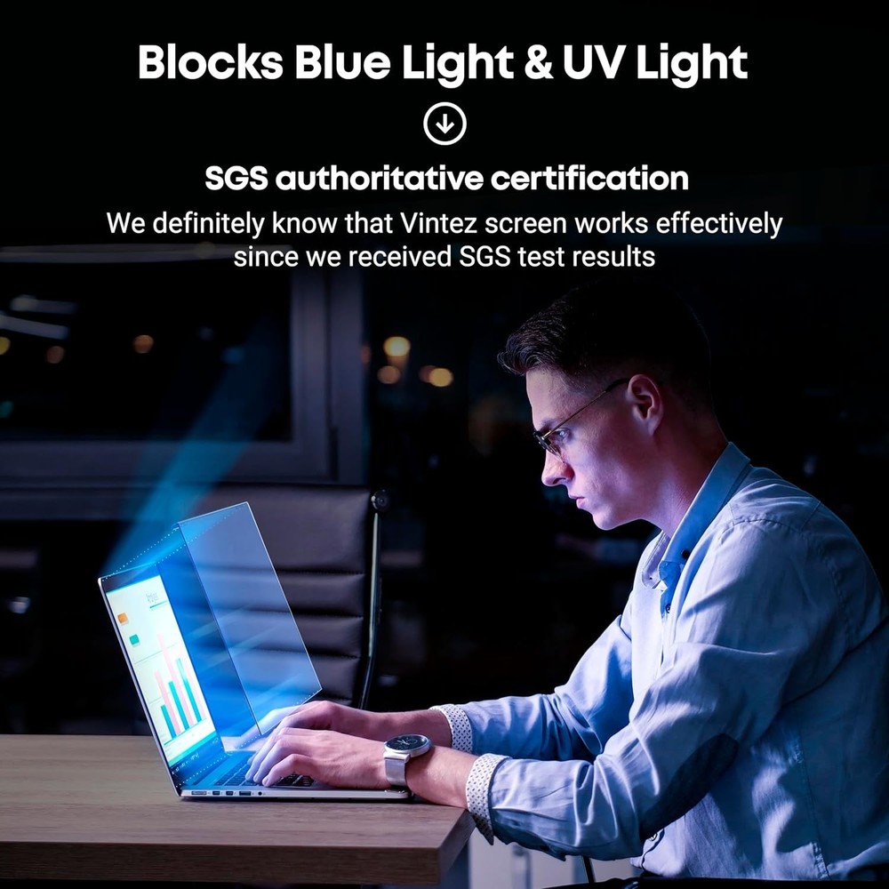 15.6" Blue Light Screen Filter - Easy Install Eye Protection, 14.2"