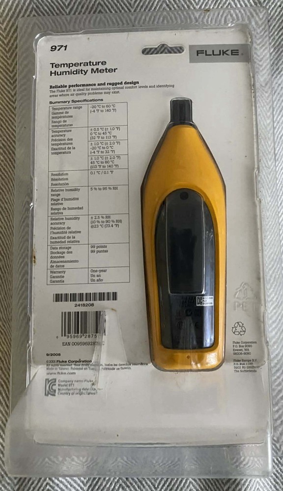 Fluke 971 Digital Temperature Humidity Meter