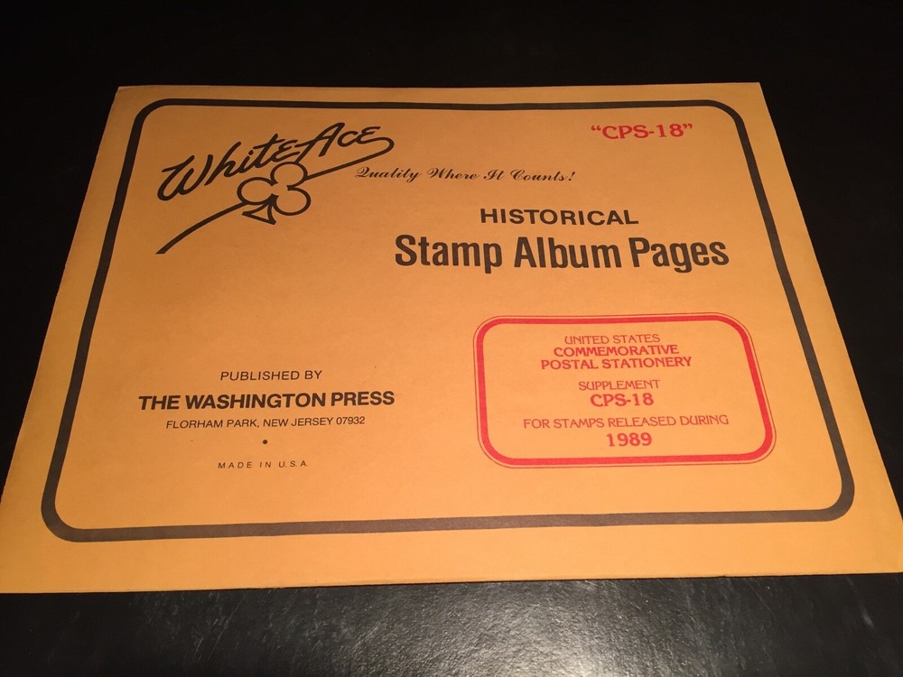 New White Ace Pages U.S. Commemorative Postal Stationary 1989 CPS-18