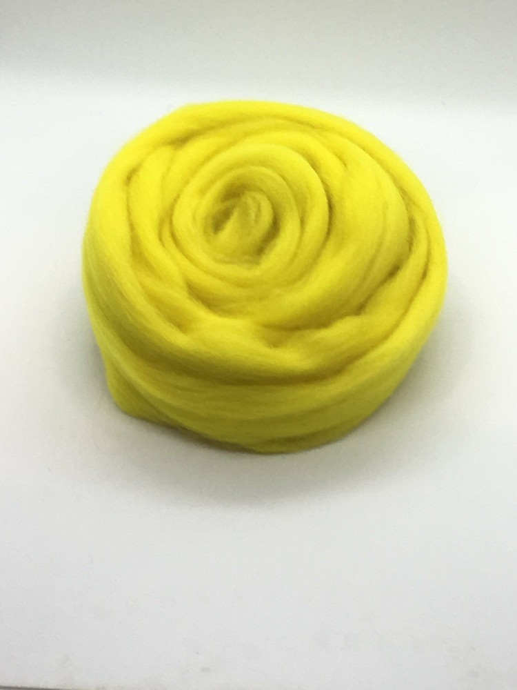Lemon Drop Yellow Wool Top Roving