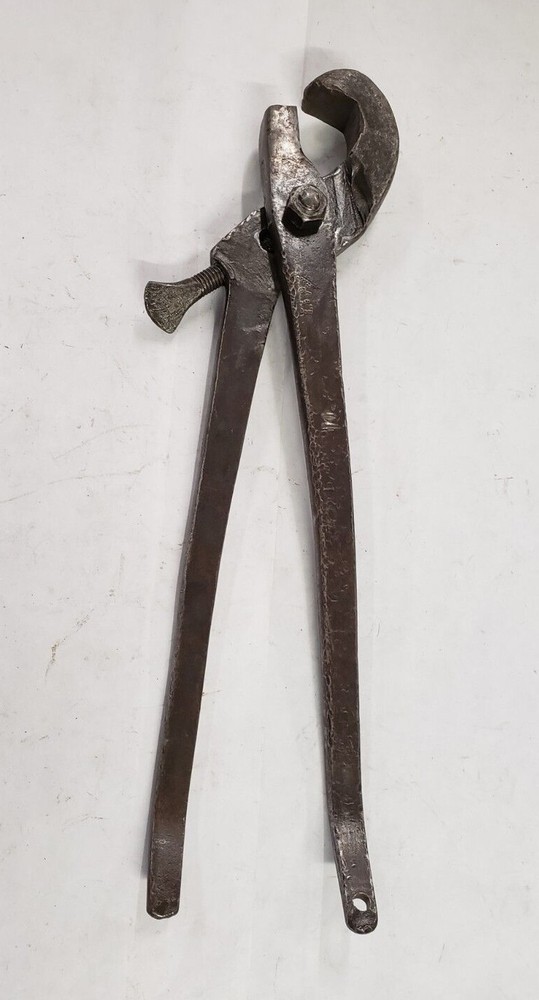 Vintage Blacksmith 16" Long Pipe Tongs Adjustable Forge Pliers
