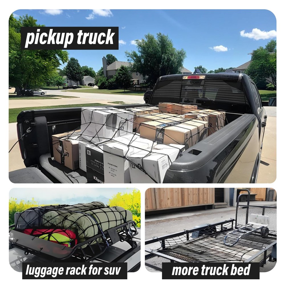 Finiboko Highly Elastic Cargo Net for 4x6Ft Net,