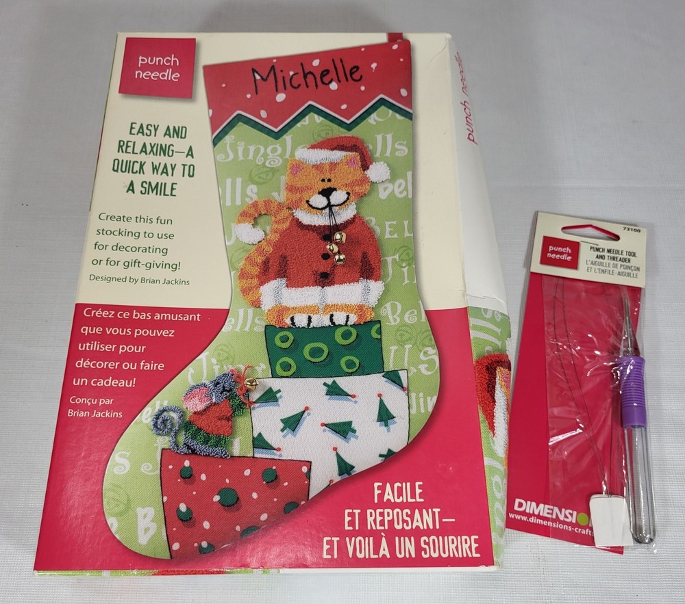 Dimension Punch Needle CAT Stocking Kit with Punch Needle