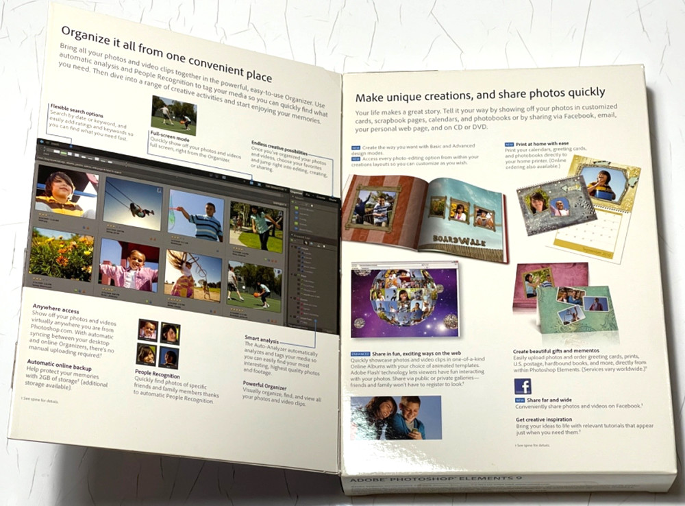 Adobe Photoshop Elements 9 (Win/Mac) 2-Discs w/Serial & Lightroom 3 30day Trial