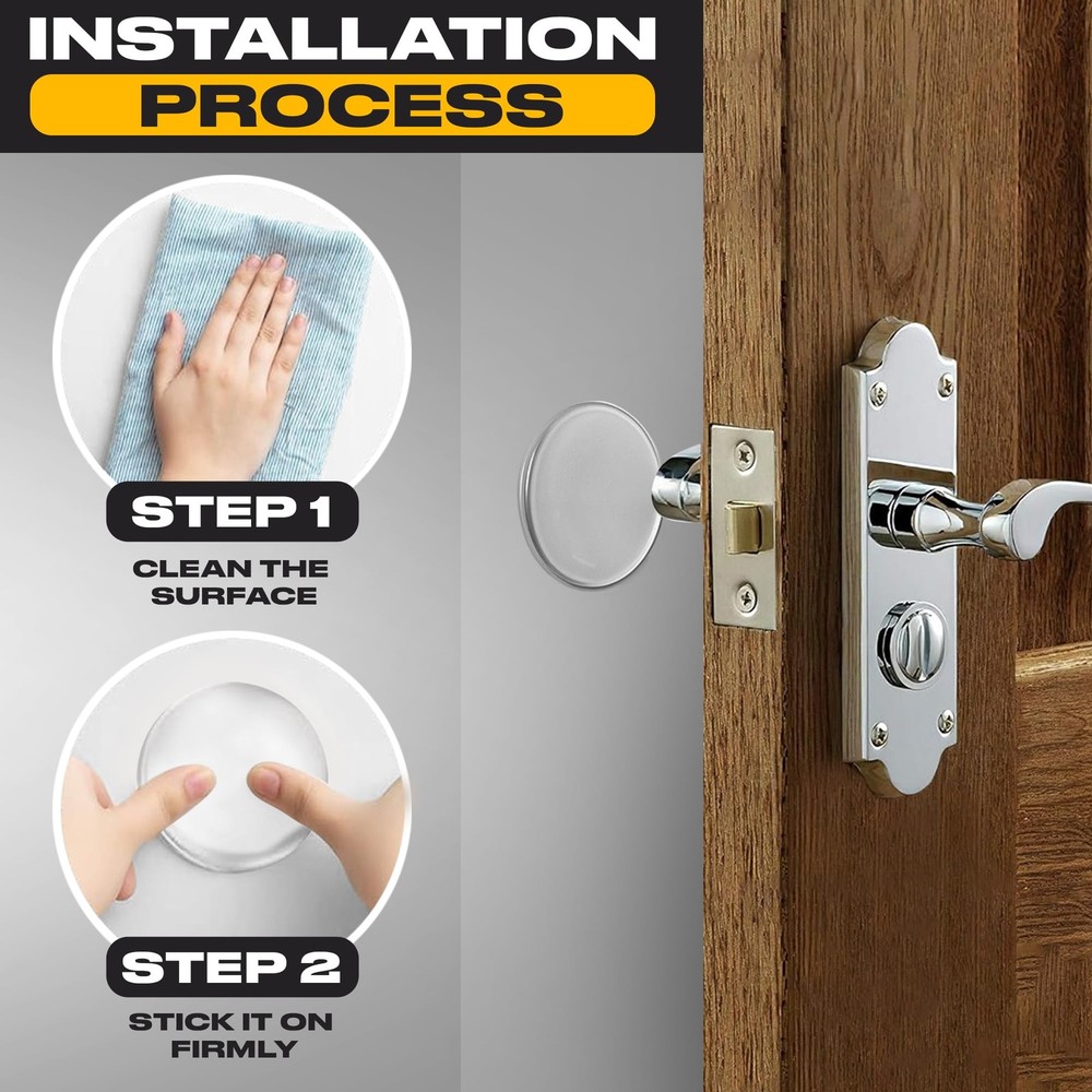 Strongest Door Stoppers for Wall 2" (8 Pack) - Self Medium Pack), Clear