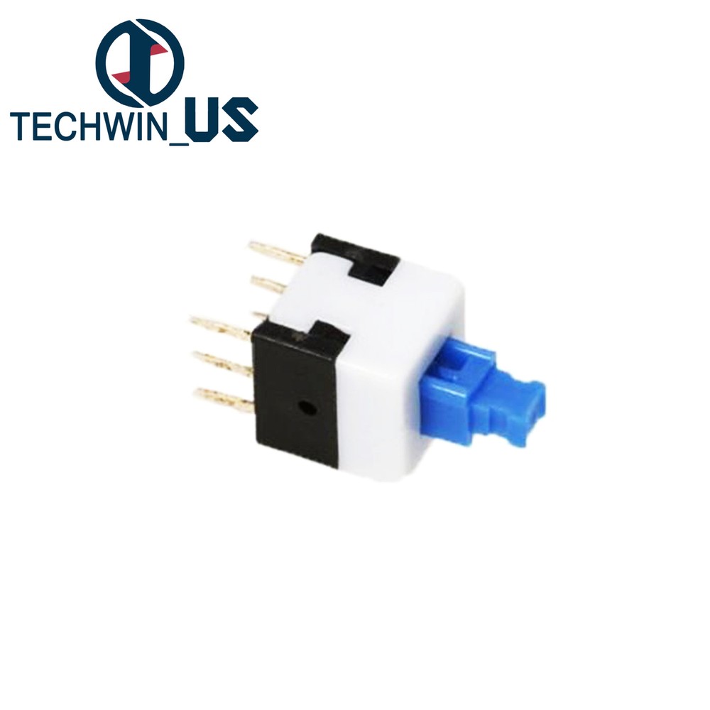 10PCS 8X8mm Blue Cap Self-locking Type Square Blue Button Switch Control