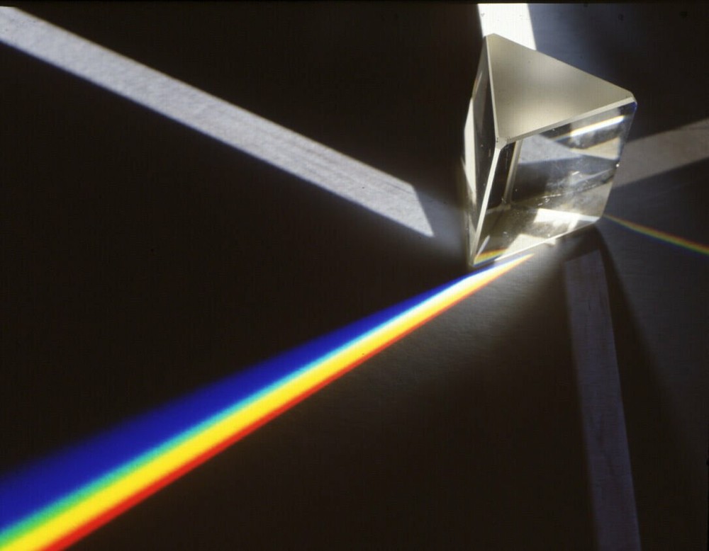 6in" 150mm Optical Glass Triangular Prism Teaching Light Spectrum Physics USA
