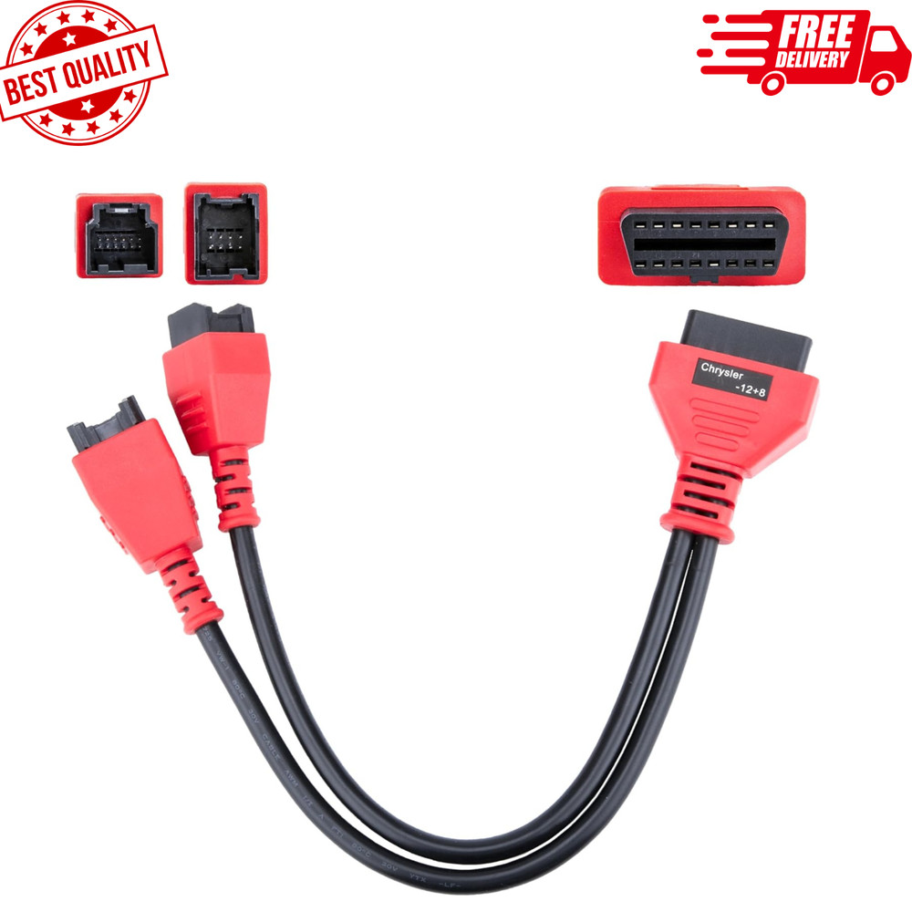 FCA 12+8 Cable Adapter for Chrysler 12+8 Programming Cable Connector, Autel OBD2