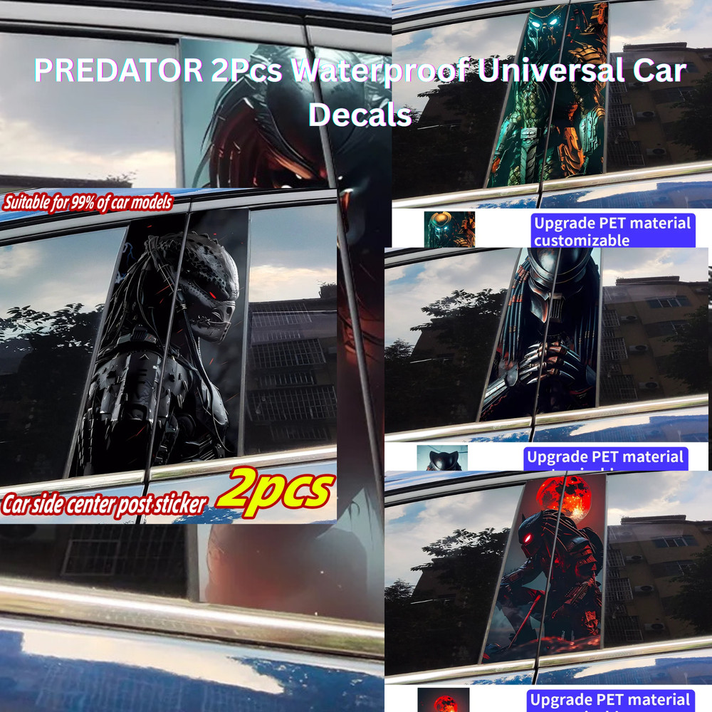 Predator Car B PILLAR Decal Sticker-Waterproof ❌Scratch- Wall,Office,Dorm Decor