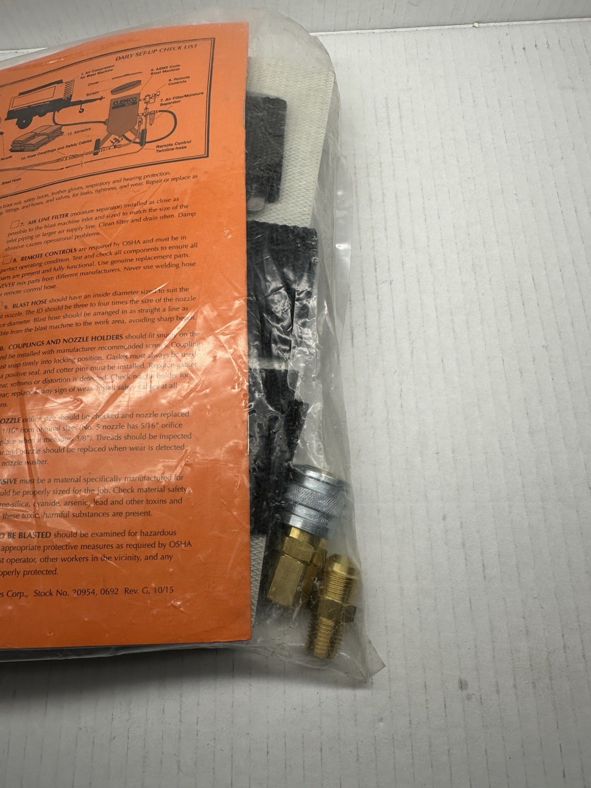 Clemco Industries Cool-Air Tube Model Cat 04410 For Blasting Helmets 90-100 PSI