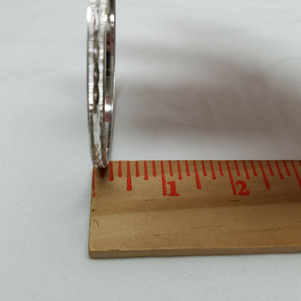 Trifari Silver Tone Bangle Bracelet Etched