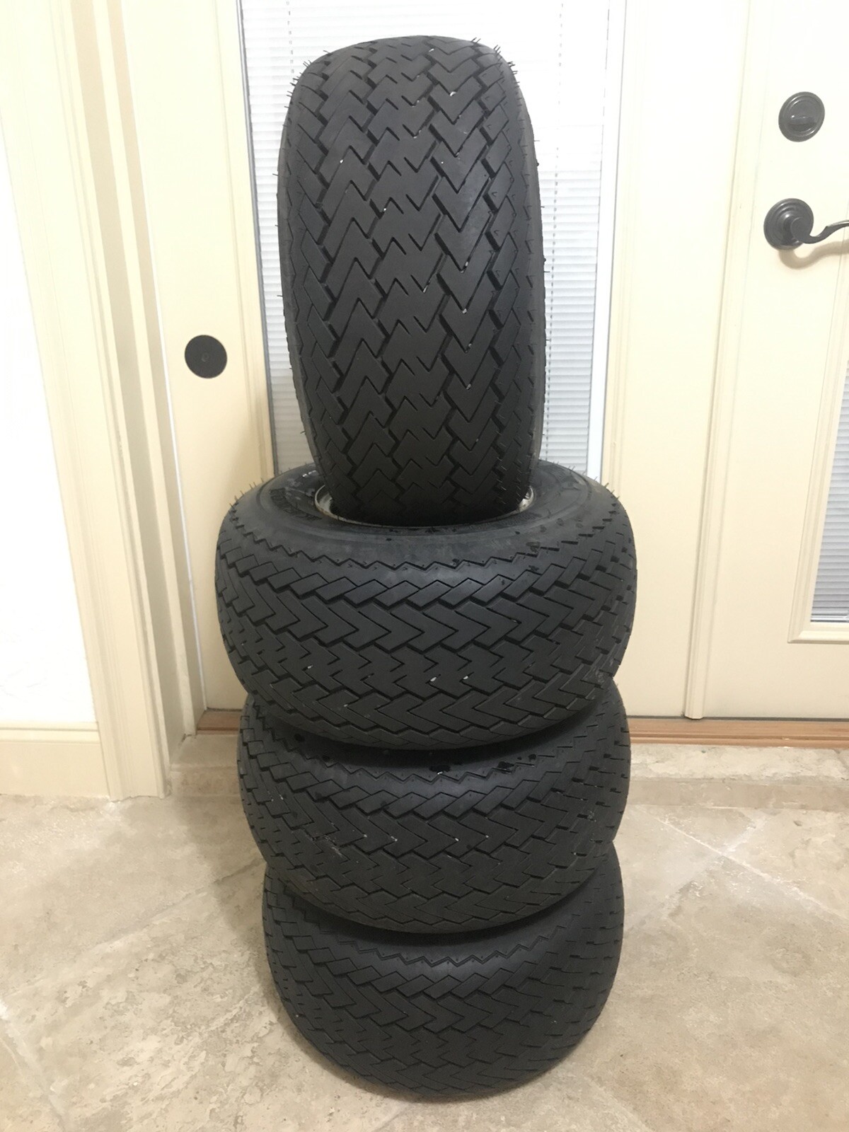 Set Of 4 - Kenda 18X8.50-8 Take Off Golf Cart OEM Tires & Wheels - 90%+ Tread