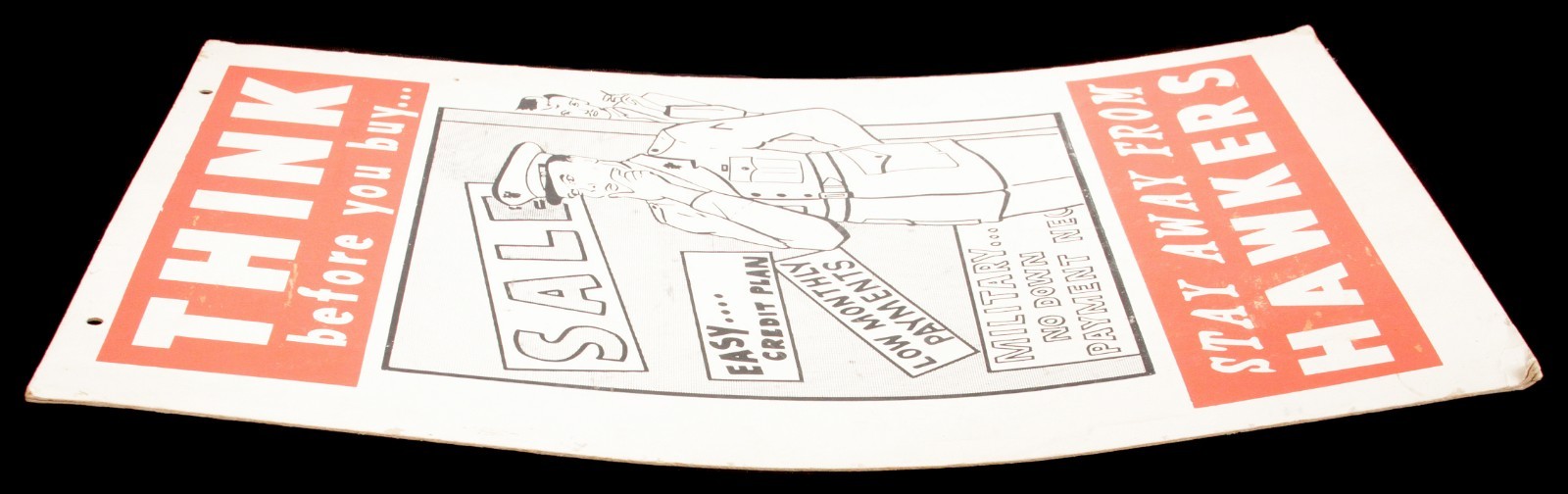 Vintage Original WW2-Vietnam War US Military Poster STAY AWAY FROM HAWKERS 22X14