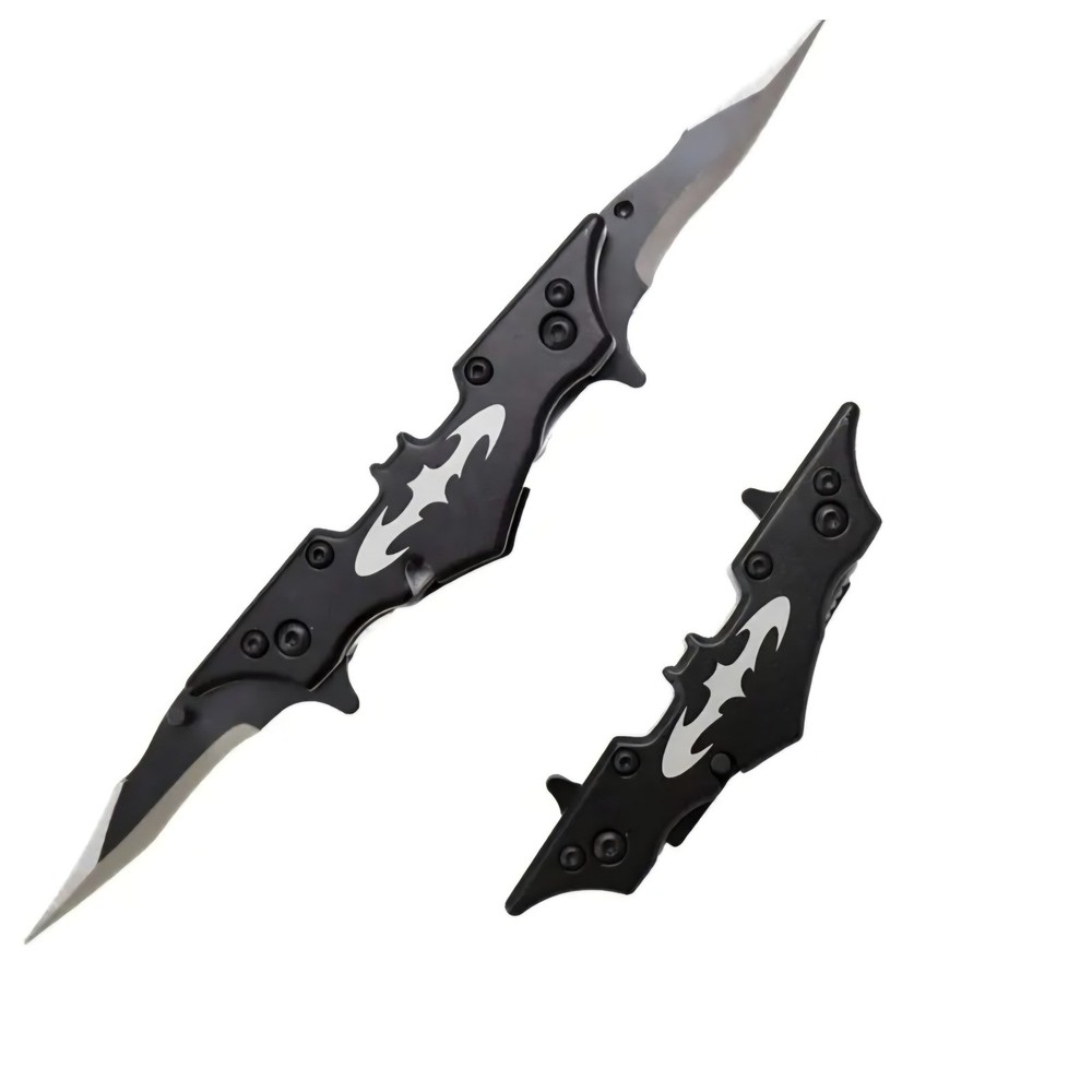 Batman Style Dual Blade Folding Pocket Knife