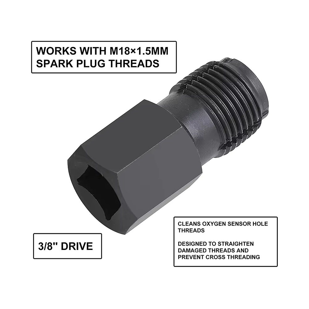 O2 Oxygen Sensor Socket Thread Chaser Set 5PCS O2 Sensor Wrench Removal Tool Kit