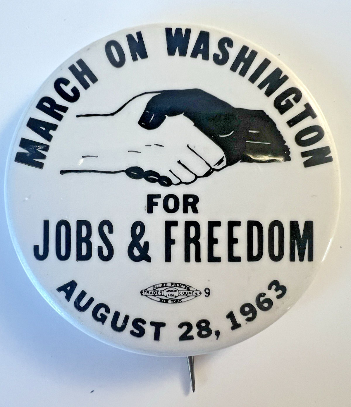 Original March On Washington For Jobs & Freedom Aug 28, 1963 MLK Jr. Pinback 2.2