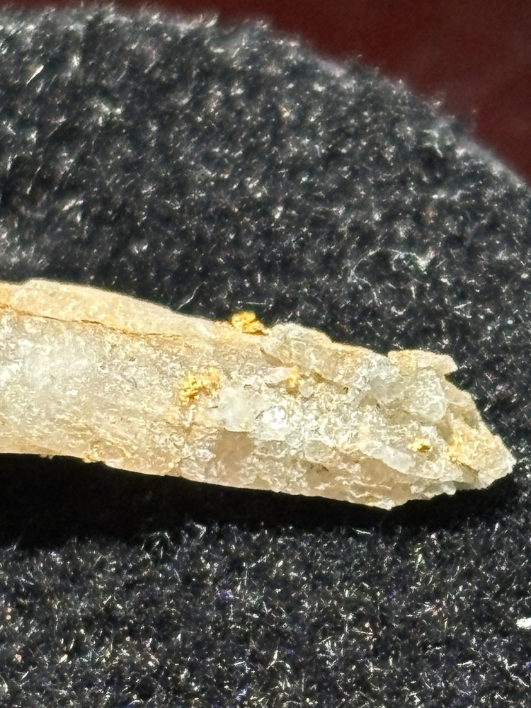Nice Gold On Quartz Specimen .4 Grams