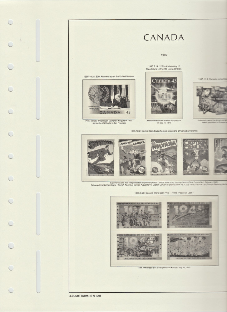 Lighthouse Canada Hingeless Pages, 1995 - 1999