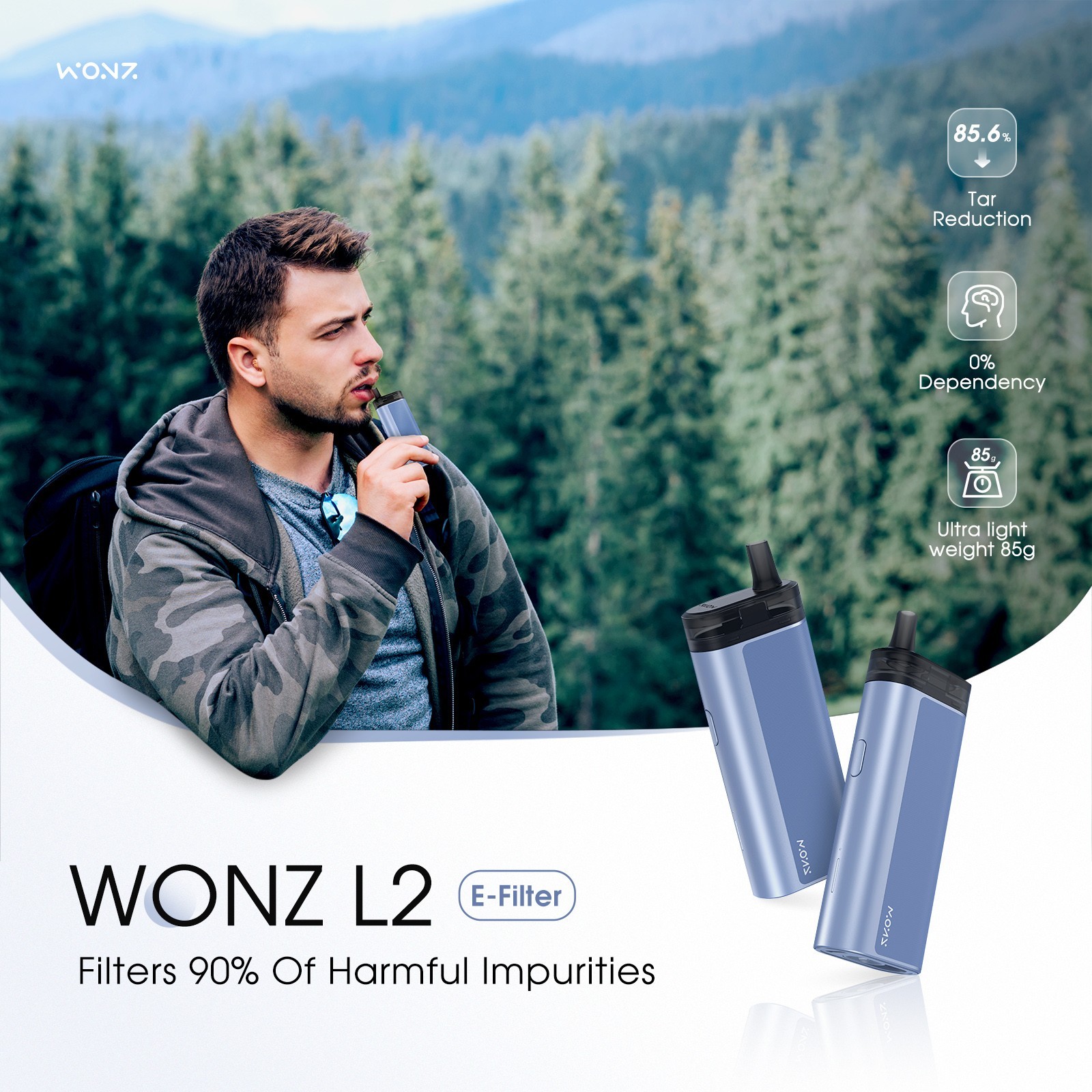 WONZ L2 Heated Tobacco Device,Cigarette Filter ,Minimizes Secondhand Smoke Risks