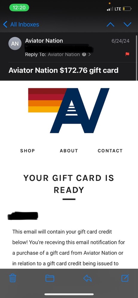 Aviator Nation E-Gift Card $172.76