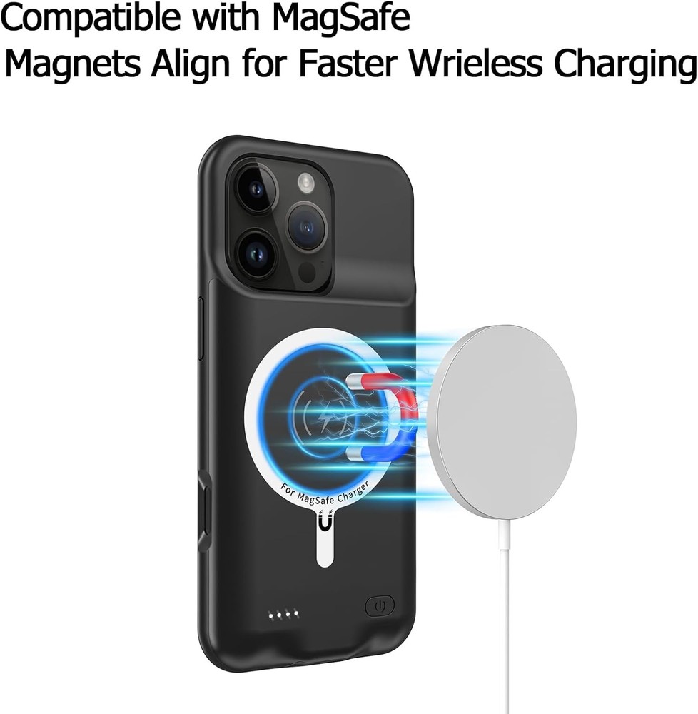 Battery Case for iPhone 16 Pro Max, Upgraded 16 Black