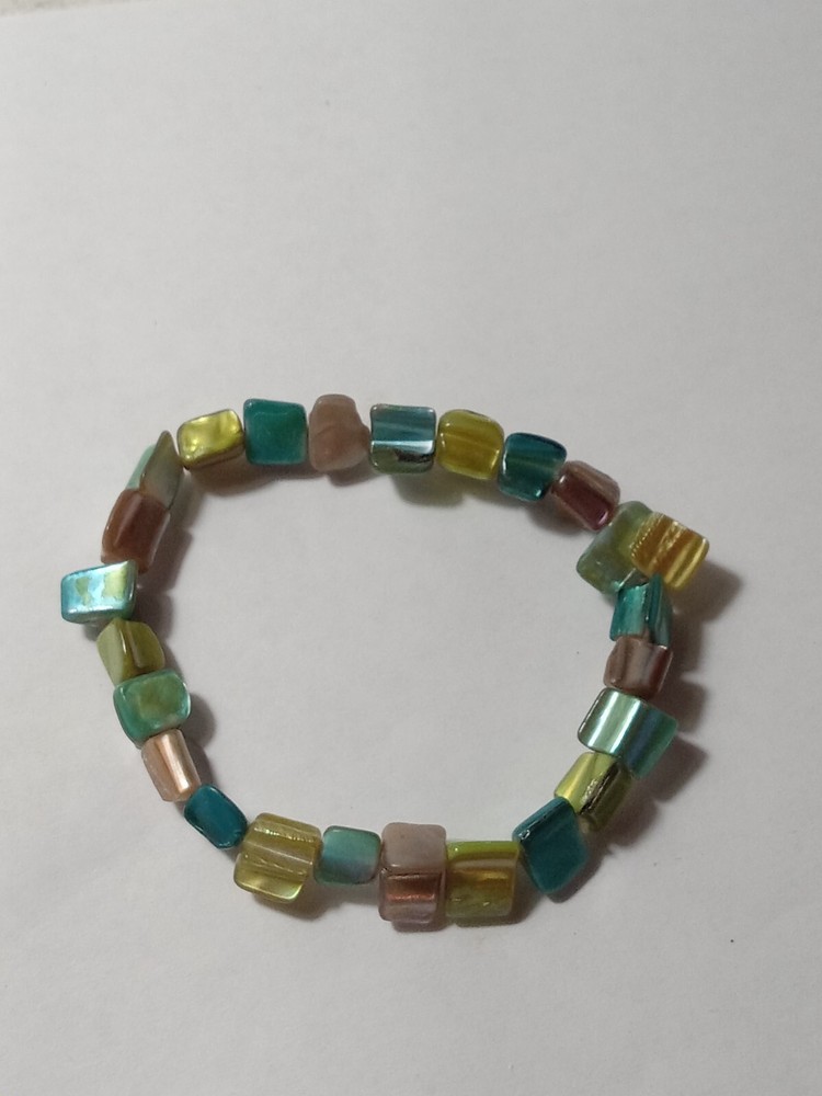 Vintage Bracelet Multi Colored Stretch Bracelet