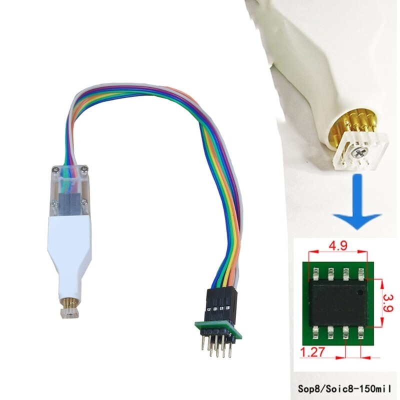 SOP8 150mil Connectors Test Clip Cable 4.4mm Space For EEPROM Programming