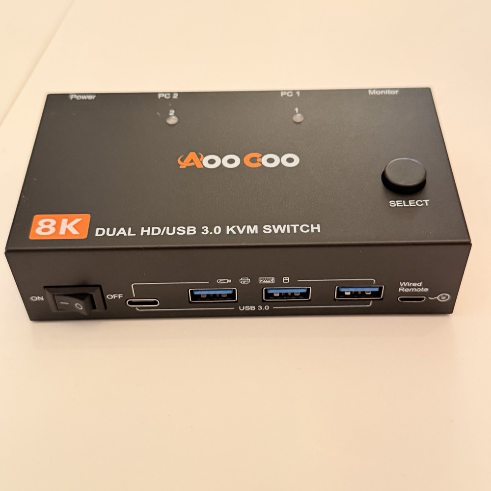 AooCoo 8K Dual HD/USB 3.0 KVM Switch