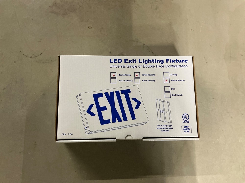LED Exit Lighting Fixture- Universal Single Part#EZXTEU2RWEM