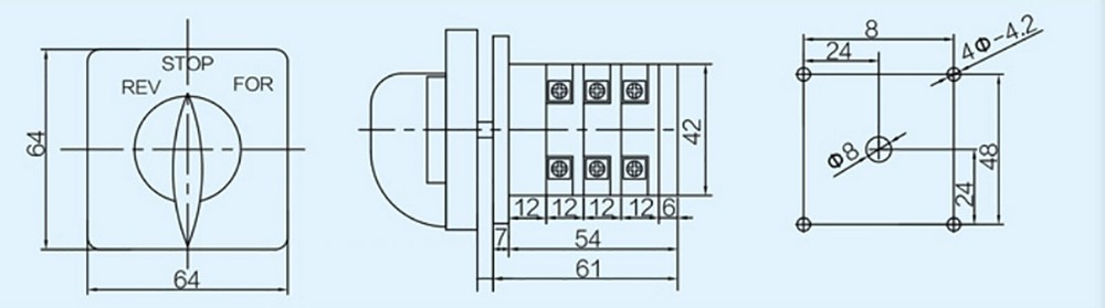 Forward + Reverse Mill Switch Bridgeport 3 Phase Milling Machine 3-stage Switch
