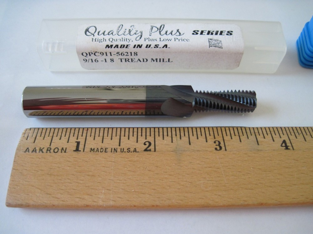 Quality Plus QPC911-56218 Solid Carbide Thread Mill 9/16-18, 1" LOC, 3-1/2" OAL