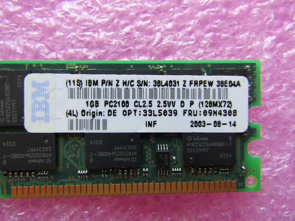 09N4308 512MB PC3200 CL3 ECC DDR UDIMM