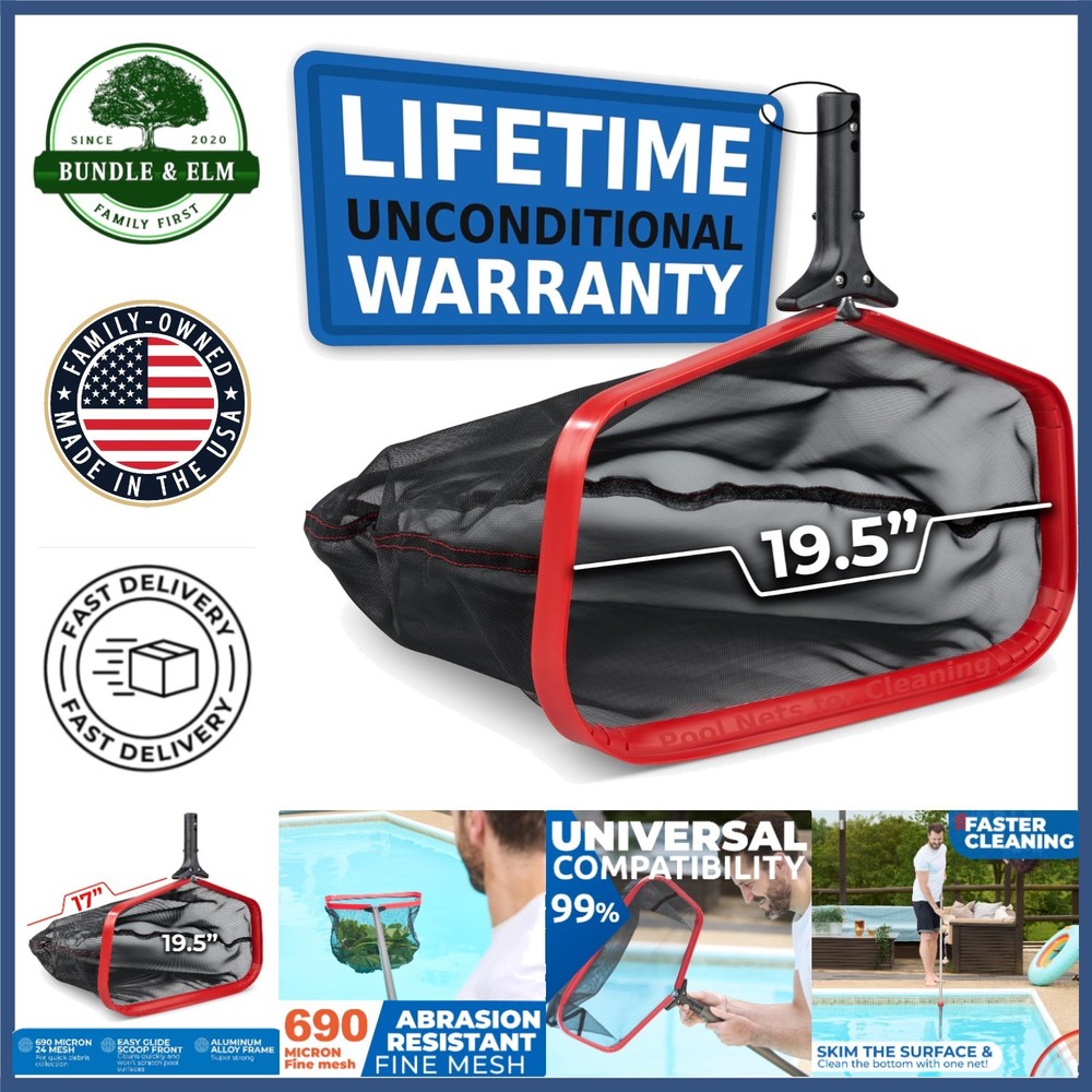 High-Performance Pool Skimmer Net for Pros with Unconditional Replacement Policy