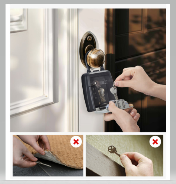 Puroma Lock Box,Large Key Lock Box Resettable Combination Code Lockbox Portab...