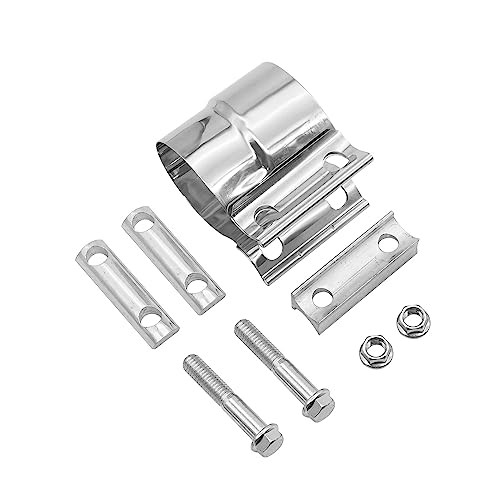 2in Exhaust Clamps, Lap Joint Band Clamp Stainless Steel 2 inches Od to Id-1pc