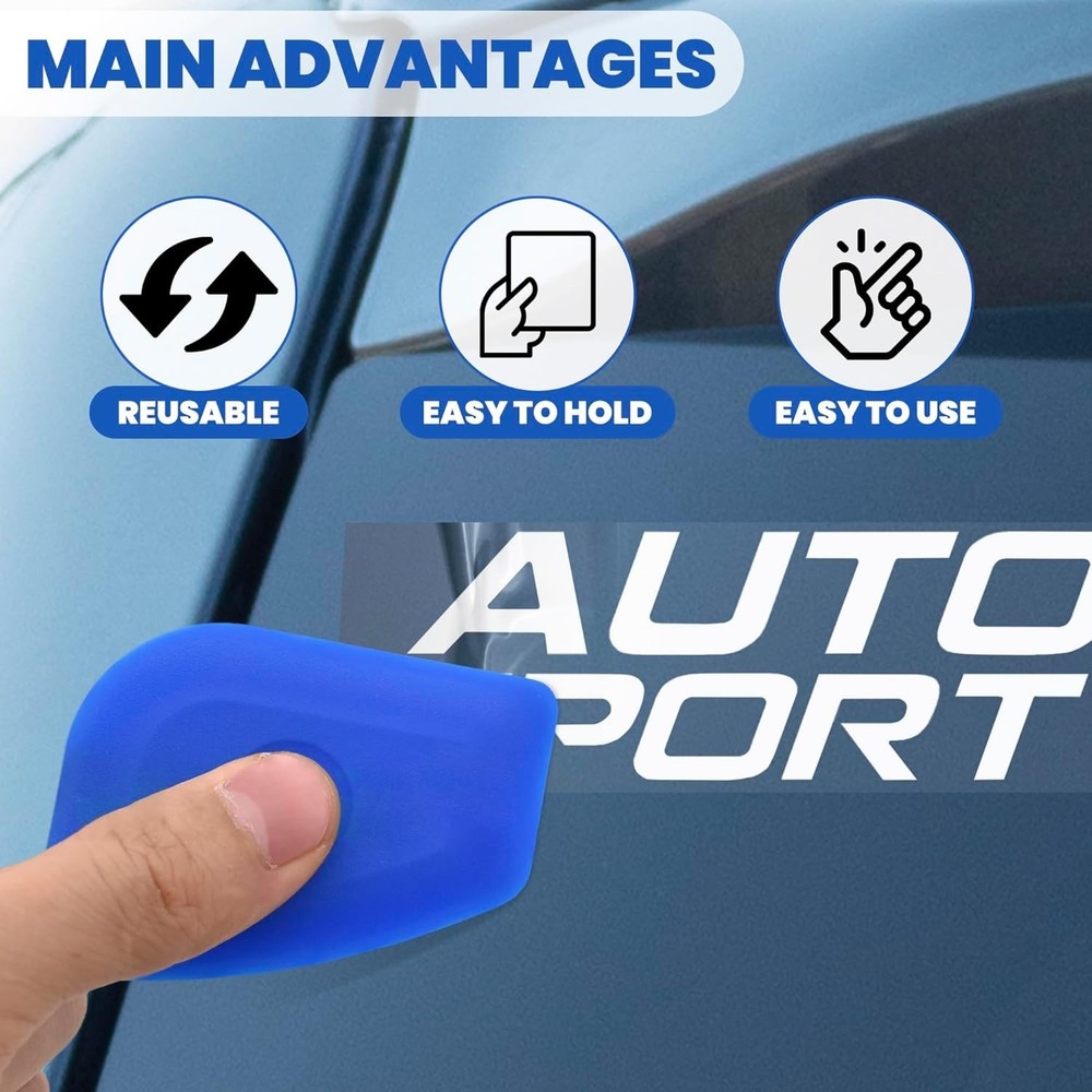 4-Pack Car Sticker Remover Tools - Lightweight Plastic for Effortless Cleaning