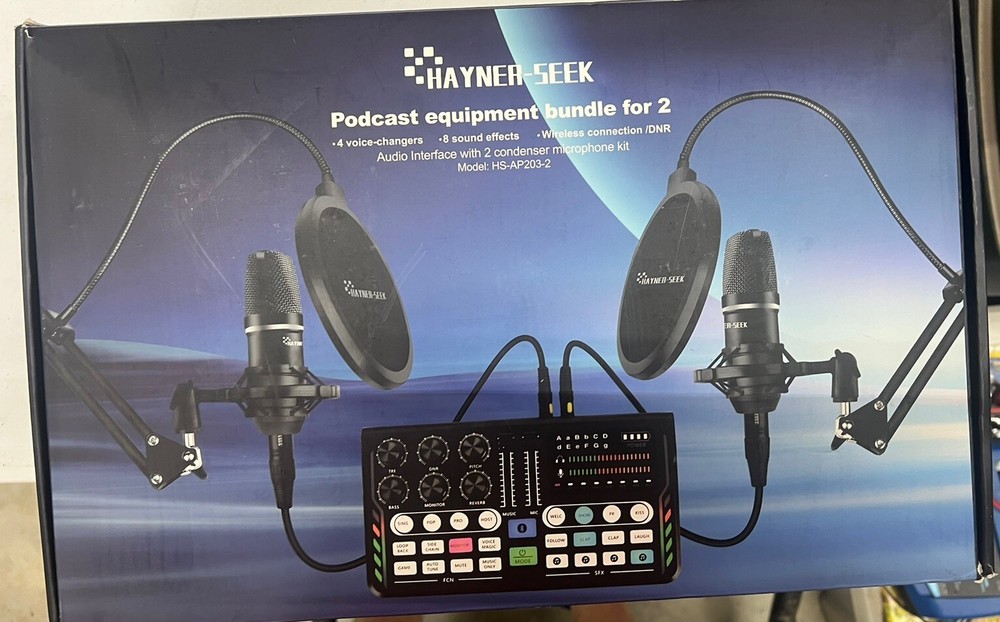 Hayner-Seek Audio Interface Podcast Equipment Bundle for 2